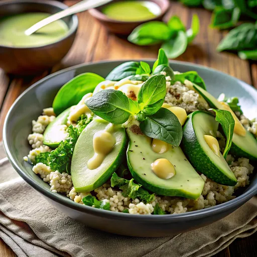 Avokado Soslu Ispanaklı Kinoa Keki