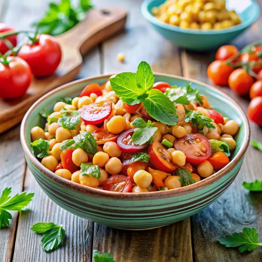 Zeytinyağlı Nohutlu Buğday Salatası